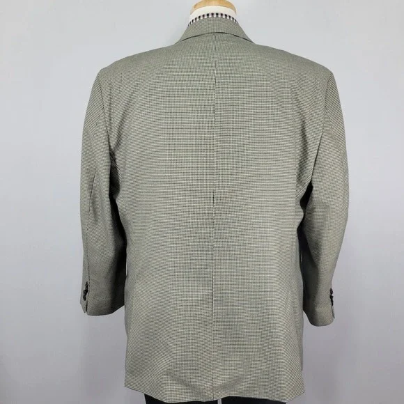 Michael‎ Kors Men's Sport Coat Blazer Two Button Houndstooth Poly Blend 48S